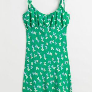 H&M+ Green, Butterfly Patterned Slip Dress - 4XL - Brand New with Tags!